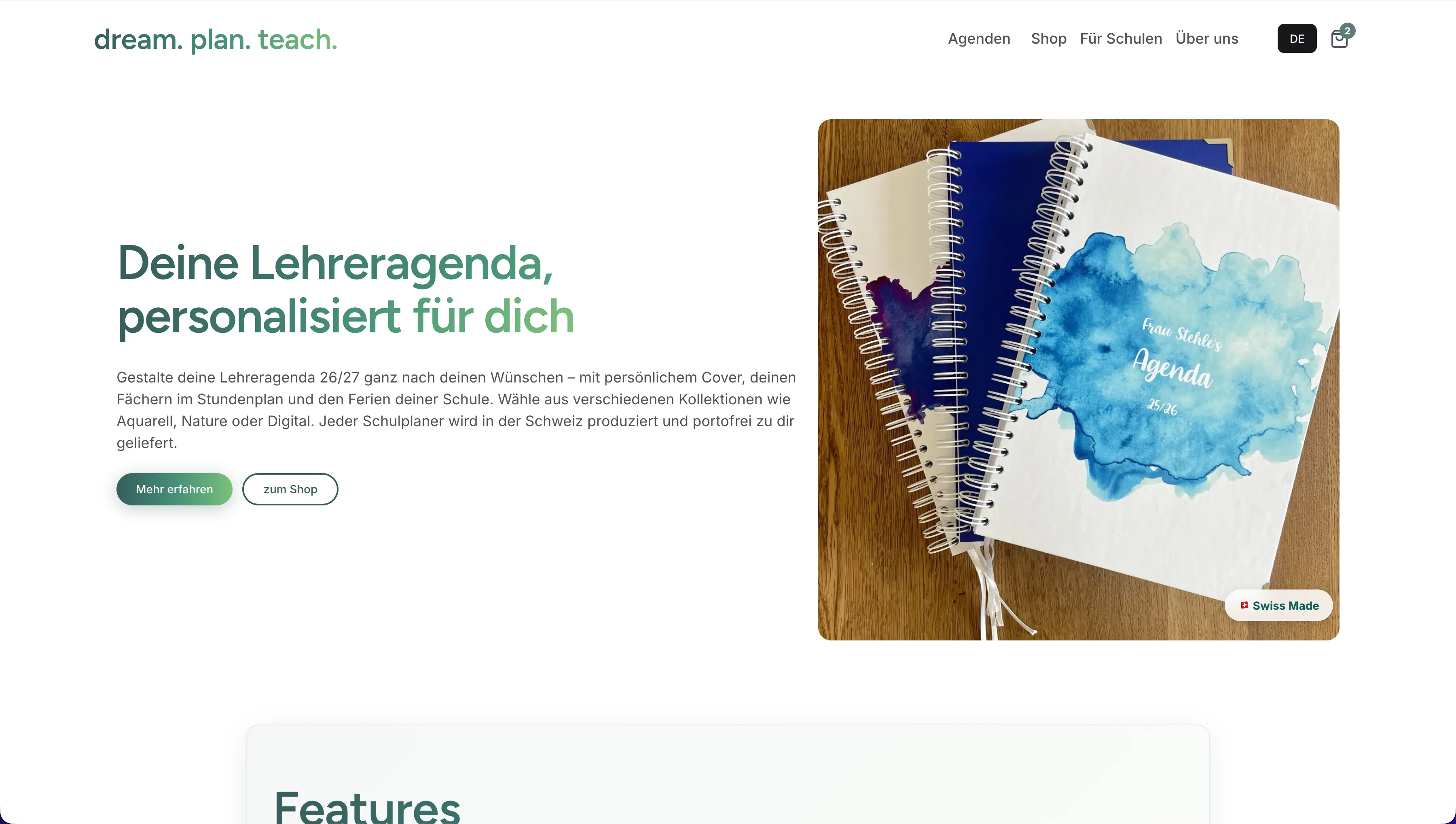 dream. plan. teach. Detailansicht 1